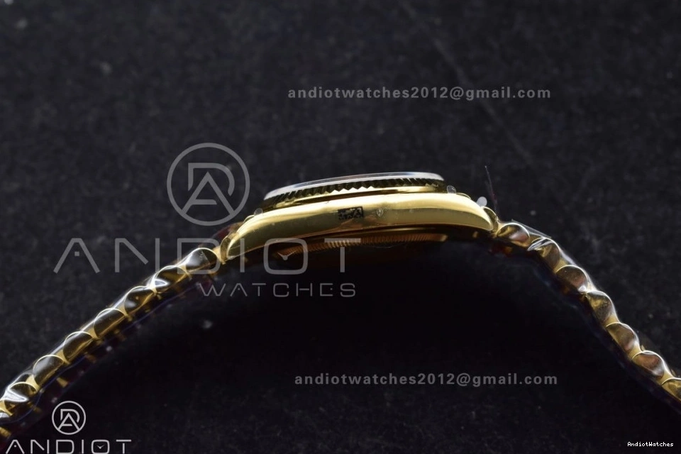 YG Diamond President on 904L Green vr3255 692 Faded V5 Edition (Gain Bracelet DayDate Square with QF Dial Weight) Steel 36 SunProtective Best 1221